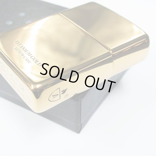 Photo4: Zippo Armor Case Gold Titanium Coating 2-sides Etching Gold Tank Japan Limited Oil Lighter (4)