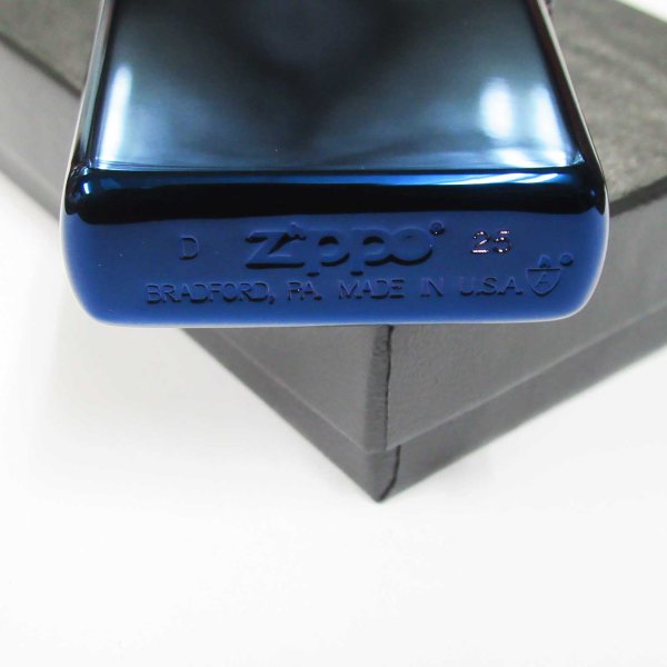 Photo5: Zippo Armor Case Blue Titanium Coating 2-sides Etching Japan Limited Oil Lighter (5)
