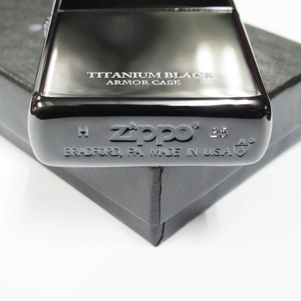 Photo5: Zippo Armor Case Black Titanium Coating 2-sides Etching Japan Limited Oil Lighter (5)