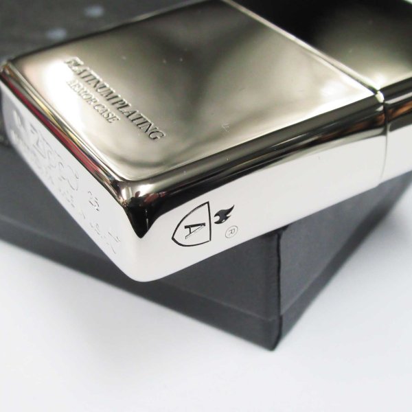 Photo4: Zippo Armor Case Platinum Plating 2-sides Etching Japan Limited Oil Lighter (4)