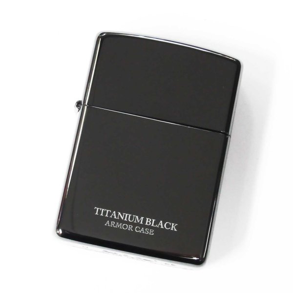 Photo1: Zippo Armor Case Black Titanium Coating 2-sides Etching Japan Limited Oil Lighter (1)