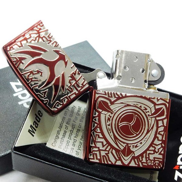 Photo6: Zippo Kamen Rider Agito Shineing Form Ion Red Plating Etching Japanese Hero Japan Limited Oil Lighter (6)