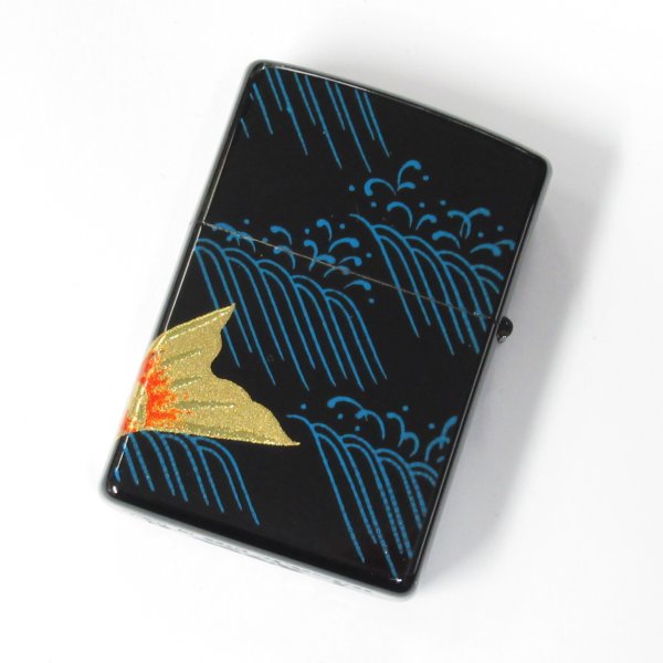 Photo2: Zippo Real Gold Plating Carp 3-sides Design Japanese Makie Wagara Gold Tank Japan Limited Oil Lighter (2)