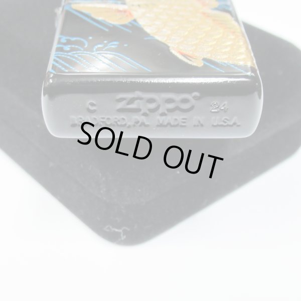 Photo5: Zippo Real Gold Plating Carp 3-sides Design Japanese Makie Wagara Gold Tank Japan Limited Oil Lighter (5)