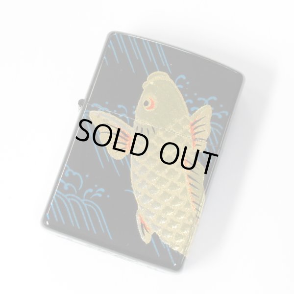 Photo1: Zippo Real Gold Plating Carp 3-sides Design Japanese Makie Wagara Gold Tank Japan Limited Oil Lighter (1)