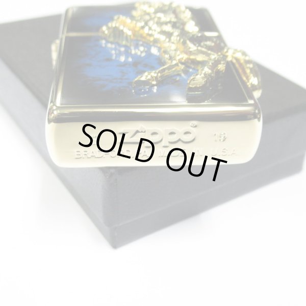 Photo5: Zippo Winning Whinny Atlantic Blue Horse Metal Gold Plating Gold Tank Japan Limited Oil Lighter (5)