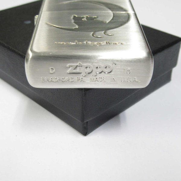 Photo4: Outlet Zippo Cuple Cats Much Together Design Silver Plating Etching Japan Limited Oil Lighter (4)