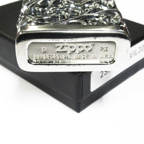 Photo6: Zippo Gothic Arabesque Full Metal Jacket Oxidized Silver Plating Japan Limited Heavy Weight Oil Lighter (6)