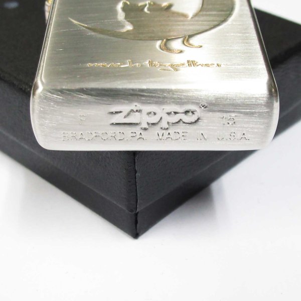 Photo4: Outlet Zippo Cuple Cats Much Together Design Silver Plating Etching Japan Limited Oil Lighter (4)