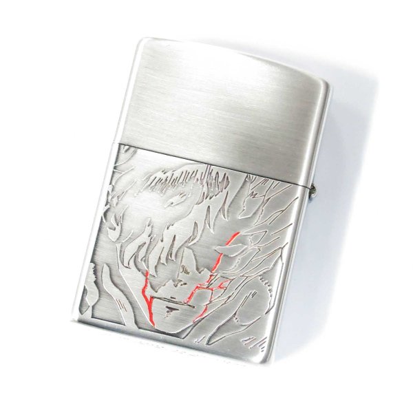 Photo2: Zippo Kabaneri of the Iron Fortress 10th Anniversary Ikoma Oxidized Silver Plating Both Sides Etching Japan Limited Oil Lighter (2)