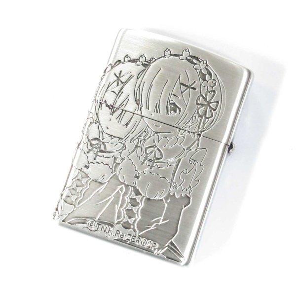 Photo2: Zippo Re:ZERO Starting Life in Another World Emilia Oxidized Silver Plating 3-Sides Etching Japan Limited Oil Lighter (2)