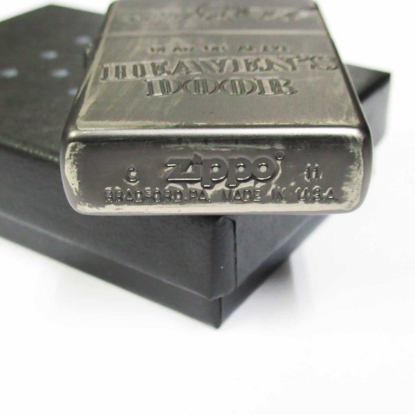 Photo4: Zippo Skull Wing Heaven's Door Etching Used Finish Silver Plating 2011 Japan Limited Oil Lighter (4)