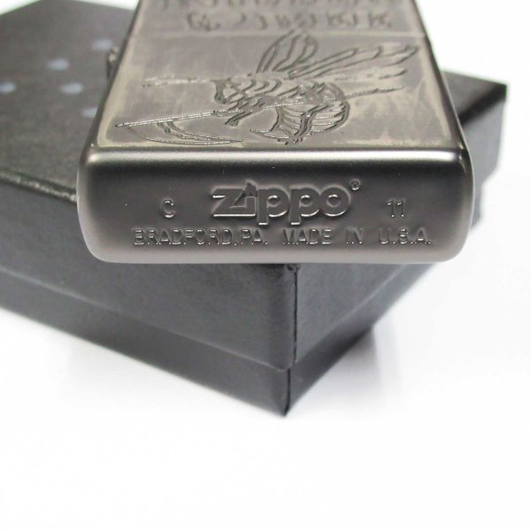 Photo4: Zippo Skull Killer Bee Etching Used Finish Silver Plating 2011 Japan Limited Oil Lighter (4)