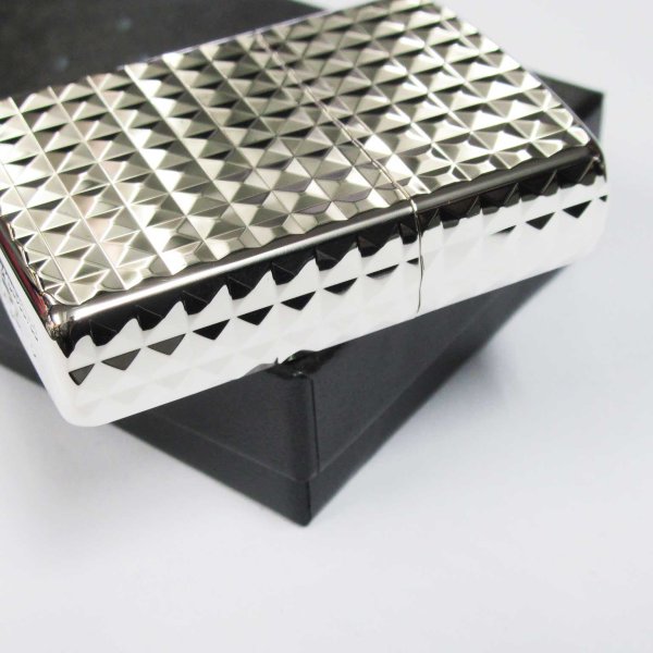 Photo4: Zippo Armor Case Diamond Cut 4-sides Design Silver Plating Japan Limited Oil Lighter (4)