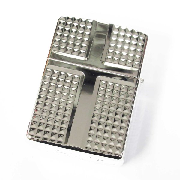 Photo2: Zippo Armor Case Diamond Cut Cross 4-sides Design Silver Plating Japan Limited Oil Lighter (2)