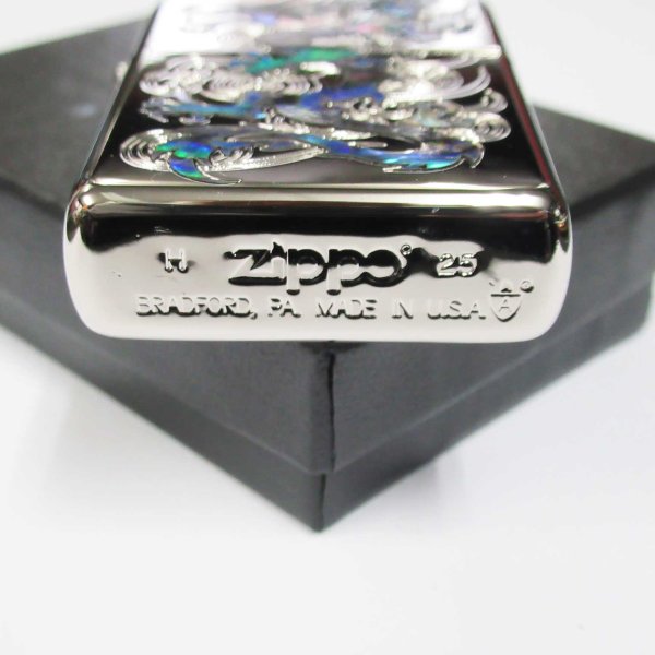 Photo4: Zippo Armor Case Dragon Shell Inly Both Sides Etching Silver Plating Japan Limited Oil Lighter (4)