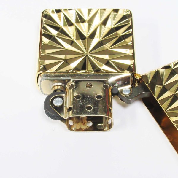 Photo3: Zippo Armor Case Diamond Cut Both Sides Design Gold Plating Gold Tank Japan Limited Oil Lighter (3)