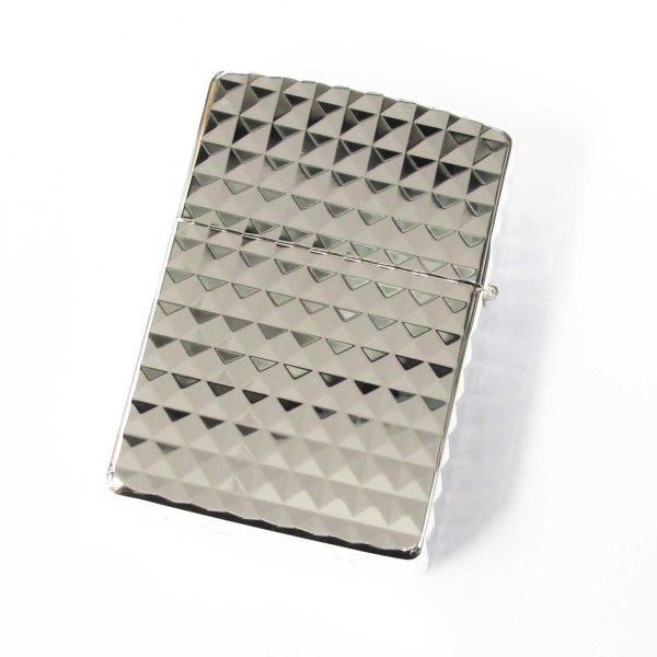 Photo2: Zippo Armor Case Diamond Cut 4-sides Design Silver Plating Japan Limited Oil Lighter (2)