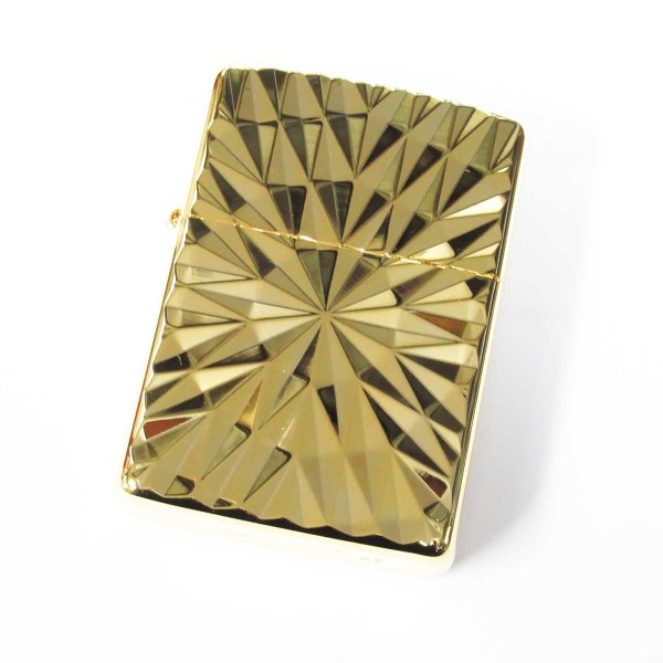 Photo1: Zippo Armor Case Diamond Cut Both Sides Design Gold Plating Gold Tank Japan Limited Oil Lighter (1)