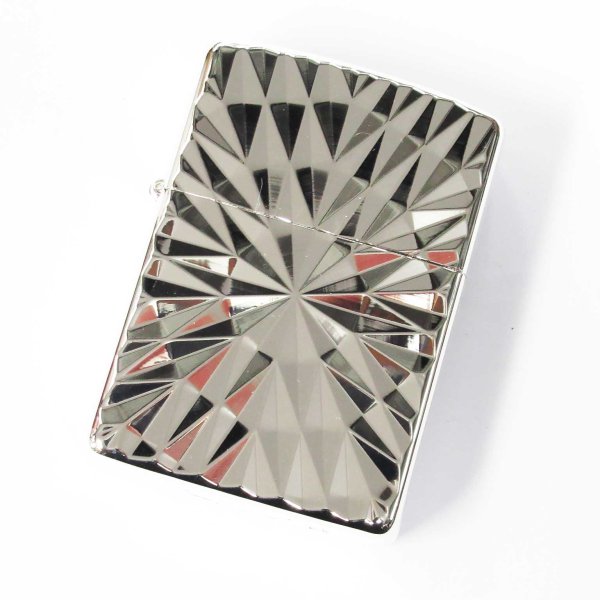 Photo1: Zippo Armor Case Diamond Cut Both Sides Design Silver Plating Japan Limited Oil Lighter (1)
