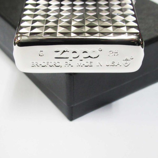 Photo6: Zippo Armor Case Diamond Cut 4-sides Design Silver Plating Japan Limited Oil Lighter (6)