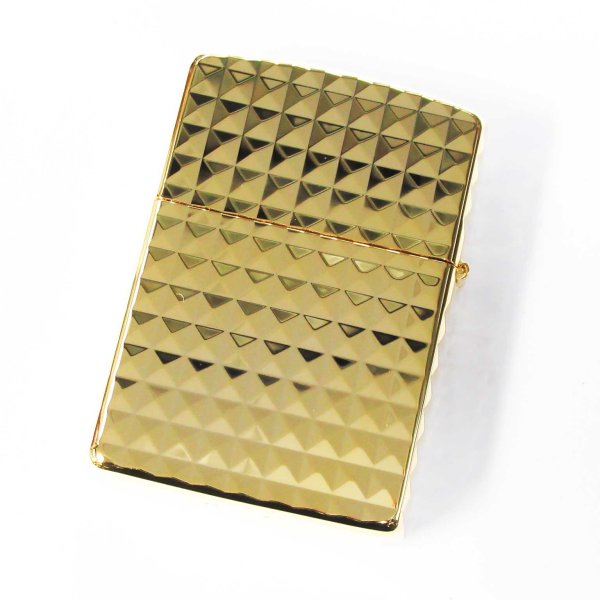 Photo2: Zippo Armor Case Diamond Cut 4-sides Design Gold Plating Gold Tank Japan Limited Oil Lighter (2)
