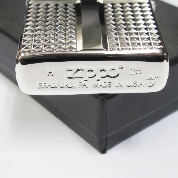 Photo6: Zippo Armor Case Diamond Cut Cross 4-sides Design Silver Plating Japan Limited Oil Lighter (6)
