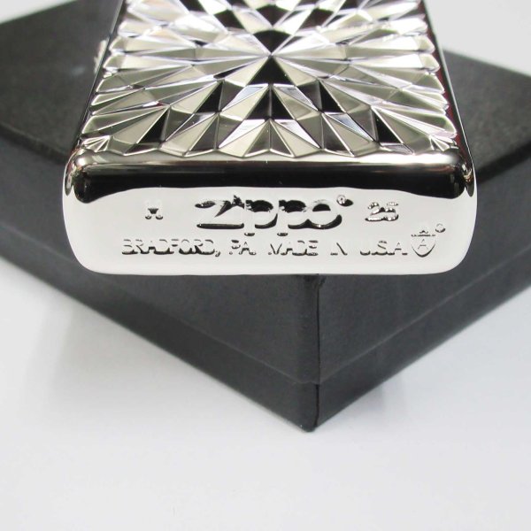 Photo4: Zippo Armor Case Diamond Cut Both Sides Design Silver Plating Japan Limited Oil Lighter (4)