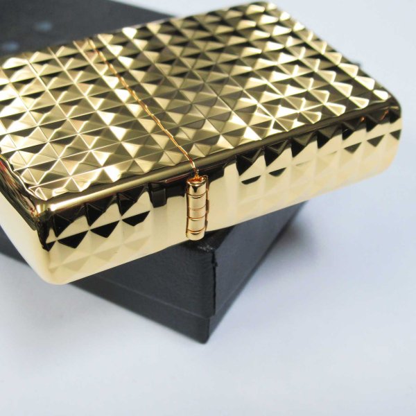 Photo5: Zippo Armor Case Diamond Cut 4-sides Design Gold Plating Gold Tank Japan Limited Oil Lighter (5)