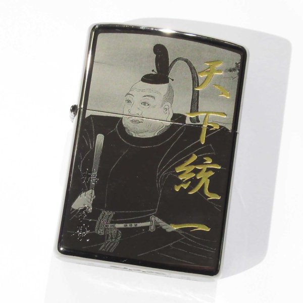 Photo2: Outlet Zippo Sengoku Busho Ieyasu Tokugawa Samurai Kanji 天下統一 徳川家康 Both Sides Etching Black Nickel Japan Limited Oil Lighter (2)