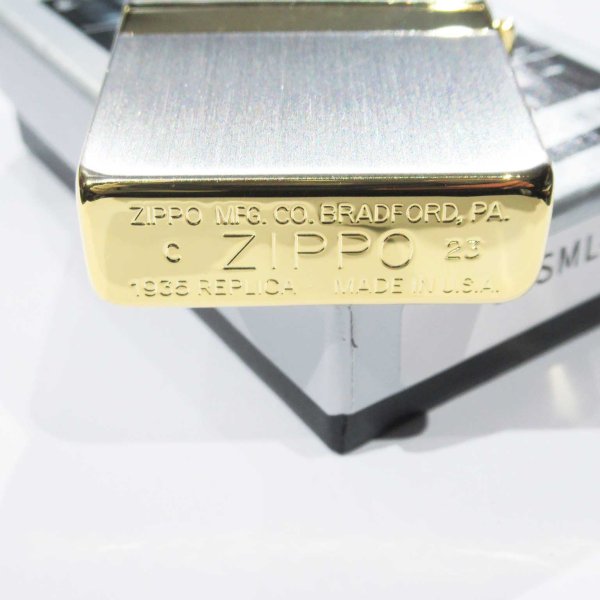 Photo5: Zippo 1935 Replica Mirror Line Silver Gold Plating Etching Japan Limited Oil Lighter (5)