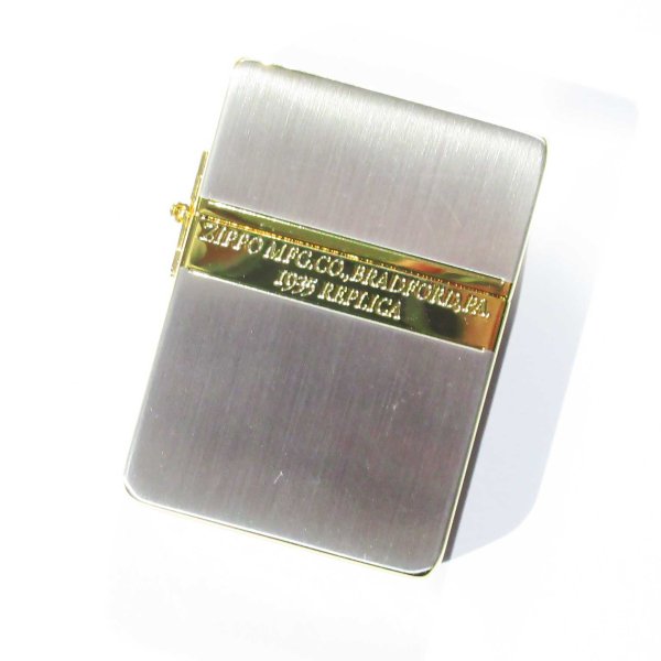 Photo1: Zippo 1935 Replica Mirror Line Silver Gold Plating Etching Japan Limited Oil Lighter (1)
