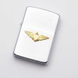 Photo1: Vintage Zippo Navy Wing Gold Metal Chrome Satena 1988 Oil Lighter (1)