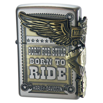 Zippo Harley Davidson Gold Silver Metal Paste HDP-27 Oil Lighter Japan Limited