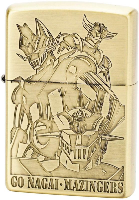 Zippo Great Mazinger Z UFO Robot Grendizer Go Nagai Brass Etching Japan Limited Oil Lighter