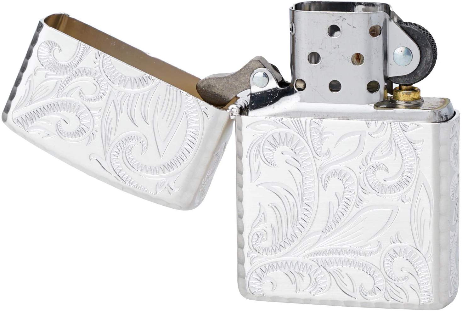 Zippo Armor Case Classic Arabesque Silver Plating 5-Sides Etching