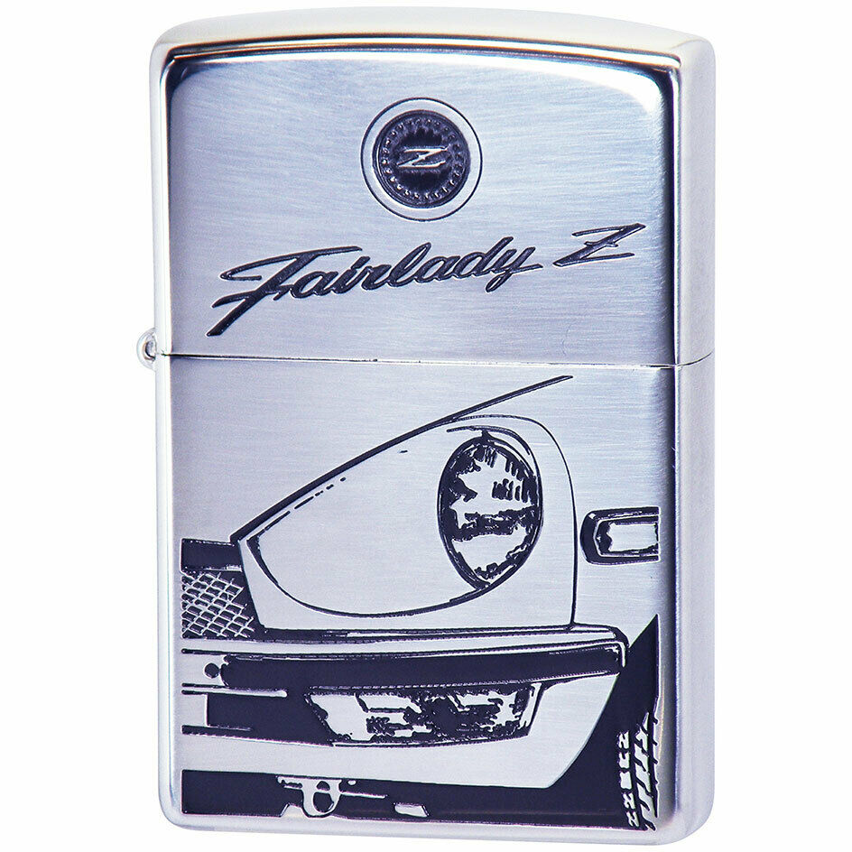 Zippo NISSAN FAIRLADY Z S30 Both Sides Etching Oxidized Silver