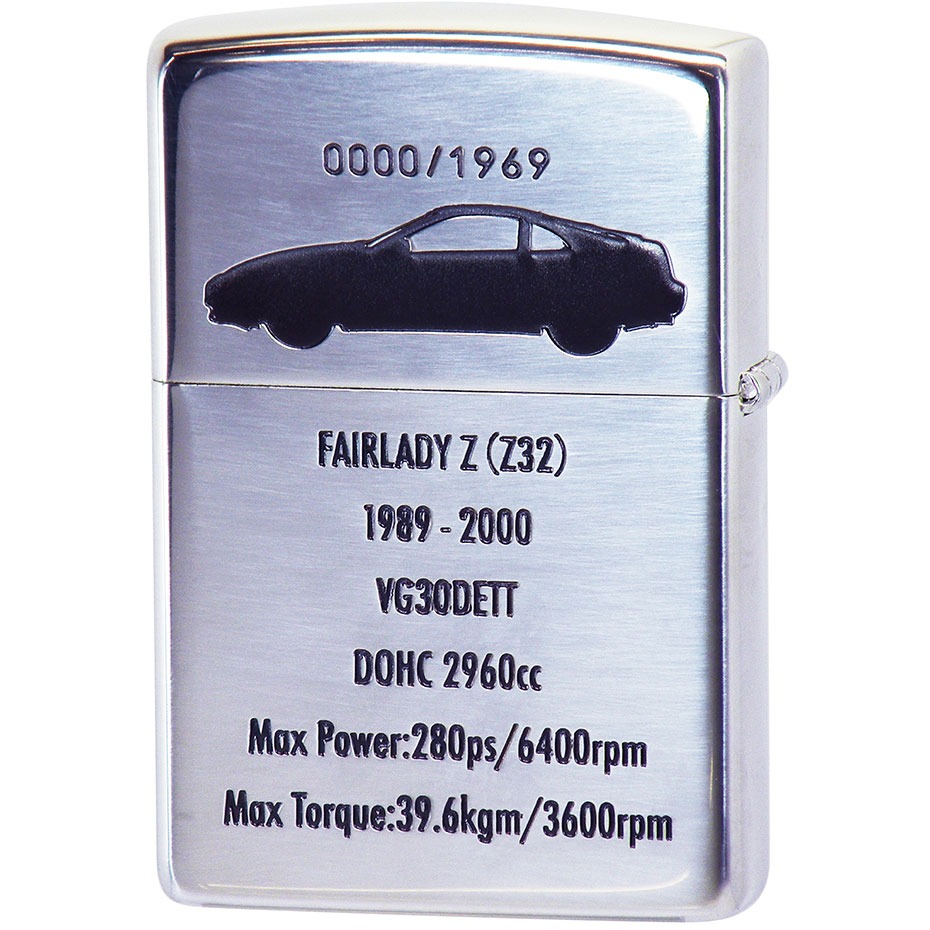 Zippo NISSAN FAIRLADY Z Z32 Both Sides Etching Oxidized Silver Plating  Japan Limited Oil Lighter