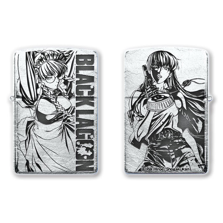 Zippo BLACK LAGOON ROBERTA Both Sides Etching Used Finish Feeling Japanese Anime Japan Limited Oil Lighter