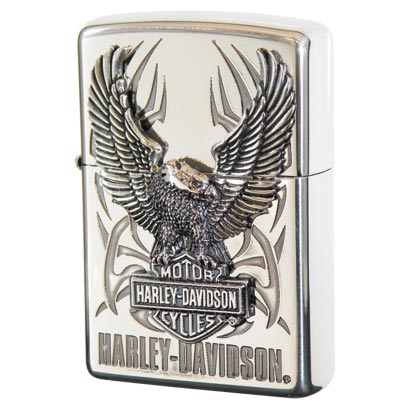 Zippo Harley Davidson Japan Limited Silver Plating Big Eagle Metal HDP-07