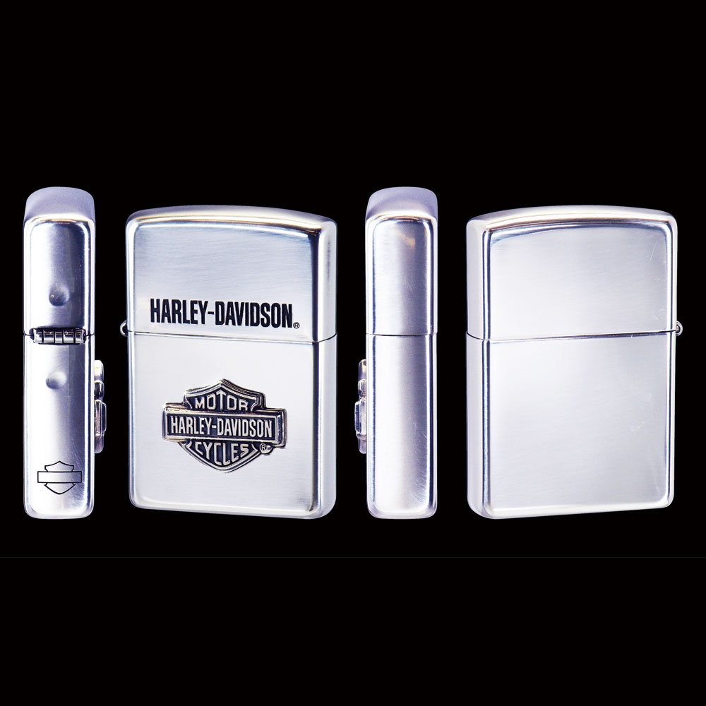 Zippo Sterling Silver Harley Davidson Japan Limited Bar Shield Emblem Motorcycle Oil Lighter