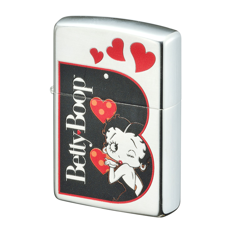 Zippo Betty Boop 90th Anniversary B Design Silver Satena Plating Japan Limited Oil Lighter
