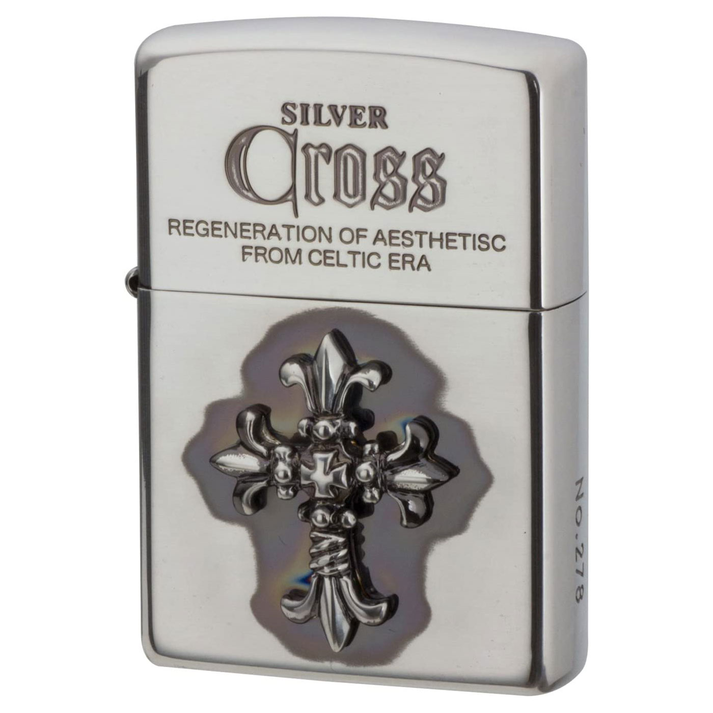 Zippo Lily Cross Metal Oxidized Silver Plating Etching Japan Limited Oil Lighter