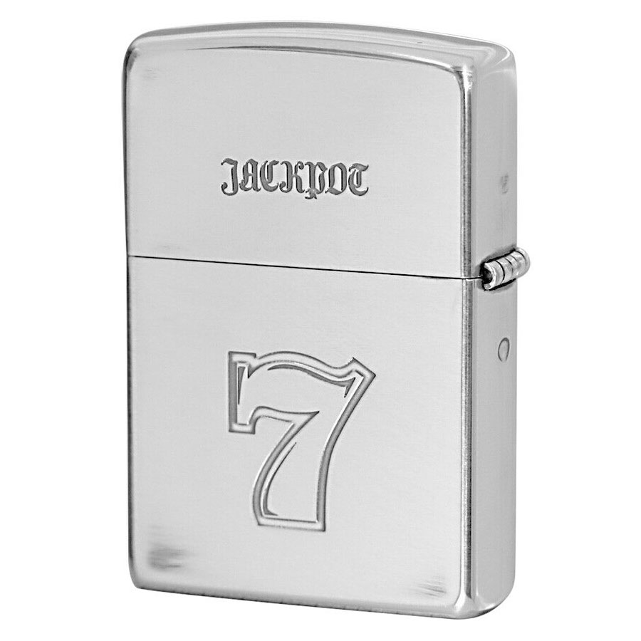 Zippo 777 Jackpot Oxidized Silver Plating Both Sides Japan Limited Slot  Fever Oil Lighter