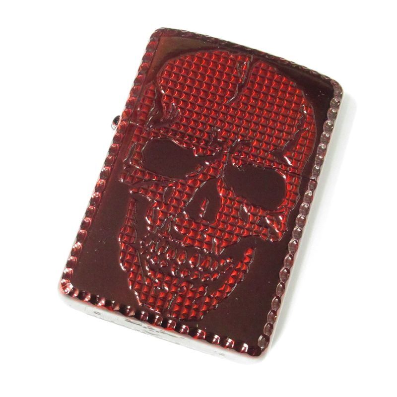 Zippo Studs Skull Armor Case Red Ruby Japan 1000 Limited Edition Oil Lighter