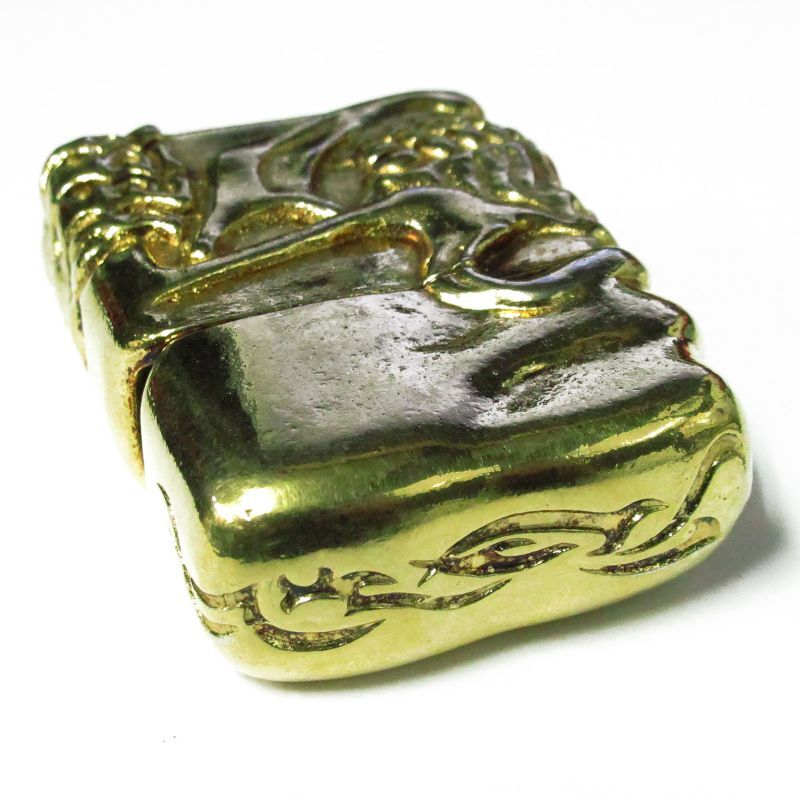 Zippo Big Skull Face Full Metal Jacket Oxidized Gold Plating Japan Limited Heavy Weight Oil Lighter