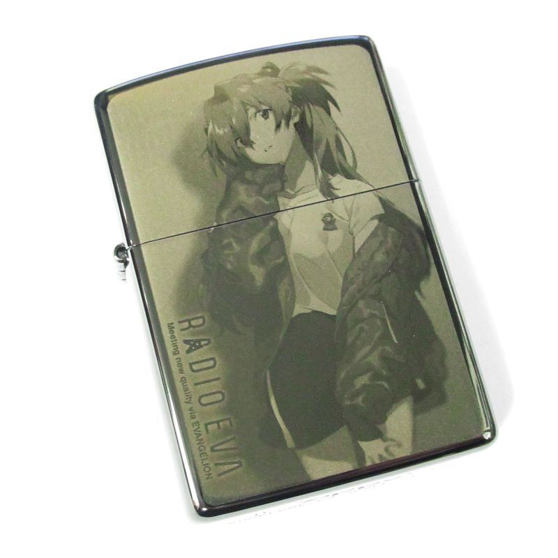 Zippo Evangelion RADIO EVA 10th Anniversary Asuka Laser Engraving Black Titanium Japan Limited Oil Lighter