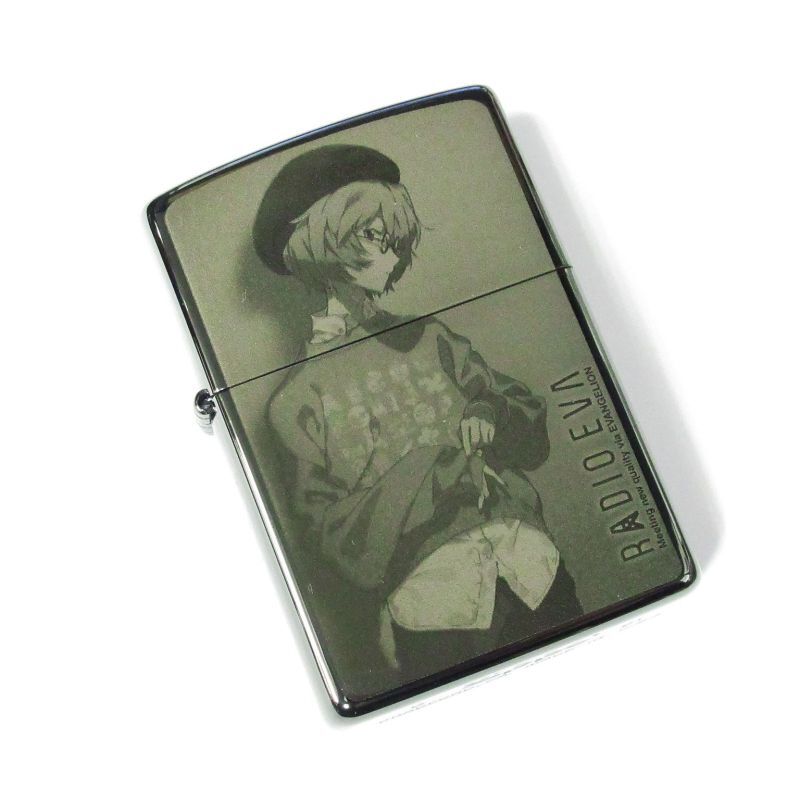 Zippo Evangelion RADIO EVA 10th Anniversary Rei Laser Engraving Black Titanium Japan Limited Oil Lighter