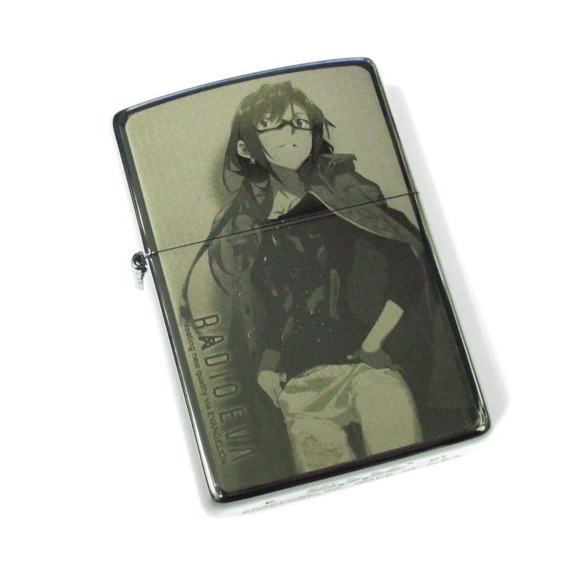 Zippo Evangelion RADIO EVA 10th Anniversary Mari Laser Engraving Black Titanium Japan Limited Oil Lighter