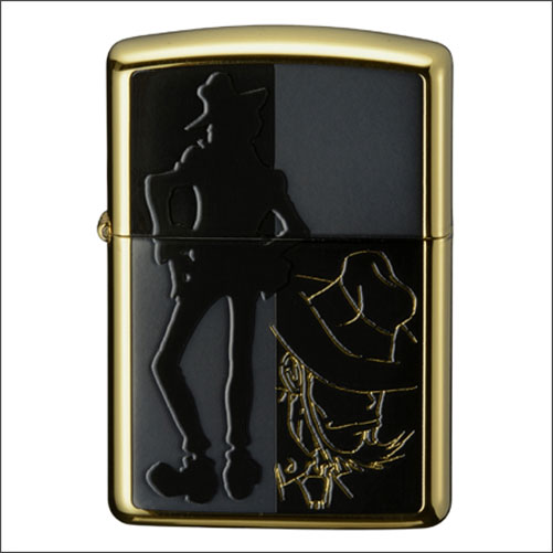 Zippo Lupin the Third Jigen Gold Plating Both Sides Etching Japan Limited Oil Lighter